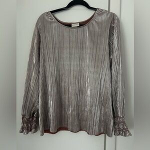 Ava & Viv Gold Micropleated Shirt